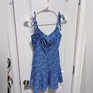 Blue floral romper, small